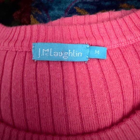 J.McLaughlin Seaspray Sweater Size M Pink Ribbed Pullover Pink Nautical Preppy - Picture 7 of 14